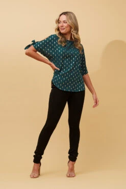 COLD SHOULDER FOIL PRINT BLOUSE -Femme Connection Sales b477db1d6d519bc3be41fe6e1d53a25d