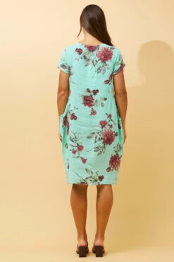 MESSINA FLORAL LINEN SHORT DRESS -Femme Connection Sales b5483341bec0379ebb1f63a6db91306c