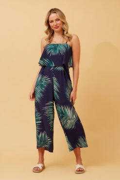 VENDELA LEAF PRINT JUMPSUIT