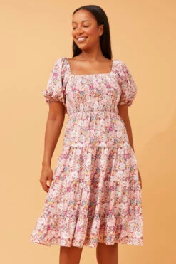 CASSANDRA FLORAL SHORT DRESS -Femme Connection Sales b5582d724d0ee07246e8ece6c326980a