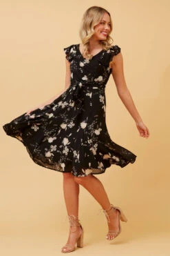 SANDRA FLORAL SHORT DRESS -Femme Connection Sales b63069bc7255bce3c836a904da8a2174