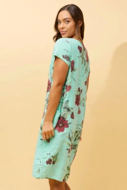 MESSINA FLORAL LINEN SHORT DRESS -Femme Connection Sales b75ed69e728025539a2feabc47018a5d