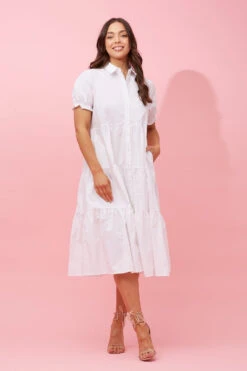 TIFFANY PUFF SLEEVE MIDI DRESS -Femme Connection Sales b79e816985268e064e474fe8f78ff626