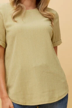 MISTY SHORT SLEEVE TEXTURED TOP -Femme Connection Sales b807ac870e512b96d545ba67331290b5