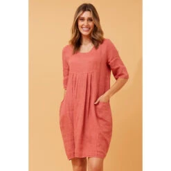 PISA SOLID LINEN DRESS -Femme Connection Sales b88d8fb22391e4bac8f321d59698b117