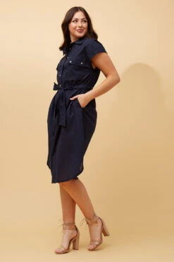 GEORGINA LINEN SHIRT DRESS -Femme Connection Sales b9ac6013012d0b2d7623bd2b634c1f3d