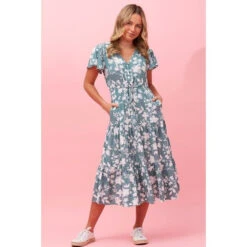 LISDON FLORAL TIERED MIDI DRESS 17 LISDON FLORAL TIERED MIDI DRESS -Femme Connection Sales bad3fbe7de52d210f23b1556807c1f79