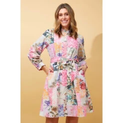 WENONA PATCHWORK FLORAL SHORT DRESS 17 WENONA PATCHWORK FLORAL SHORT DRESS -Femme Connection Sales bb6cfa4a14c10fbc22d6ba84b20dedfb