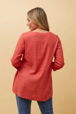 BUTTON DETAIL LINEN TOP -Femme Connection Sales bb99fafaa16fbed1a069aedc49bc1ee1