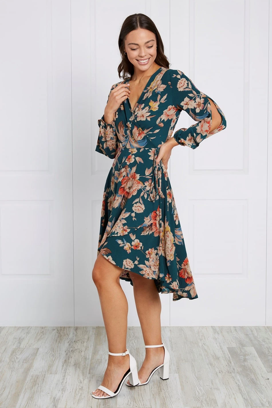 FLORAL WRAP DRESS 8 FLORAL WRAP DRESS - Image 6