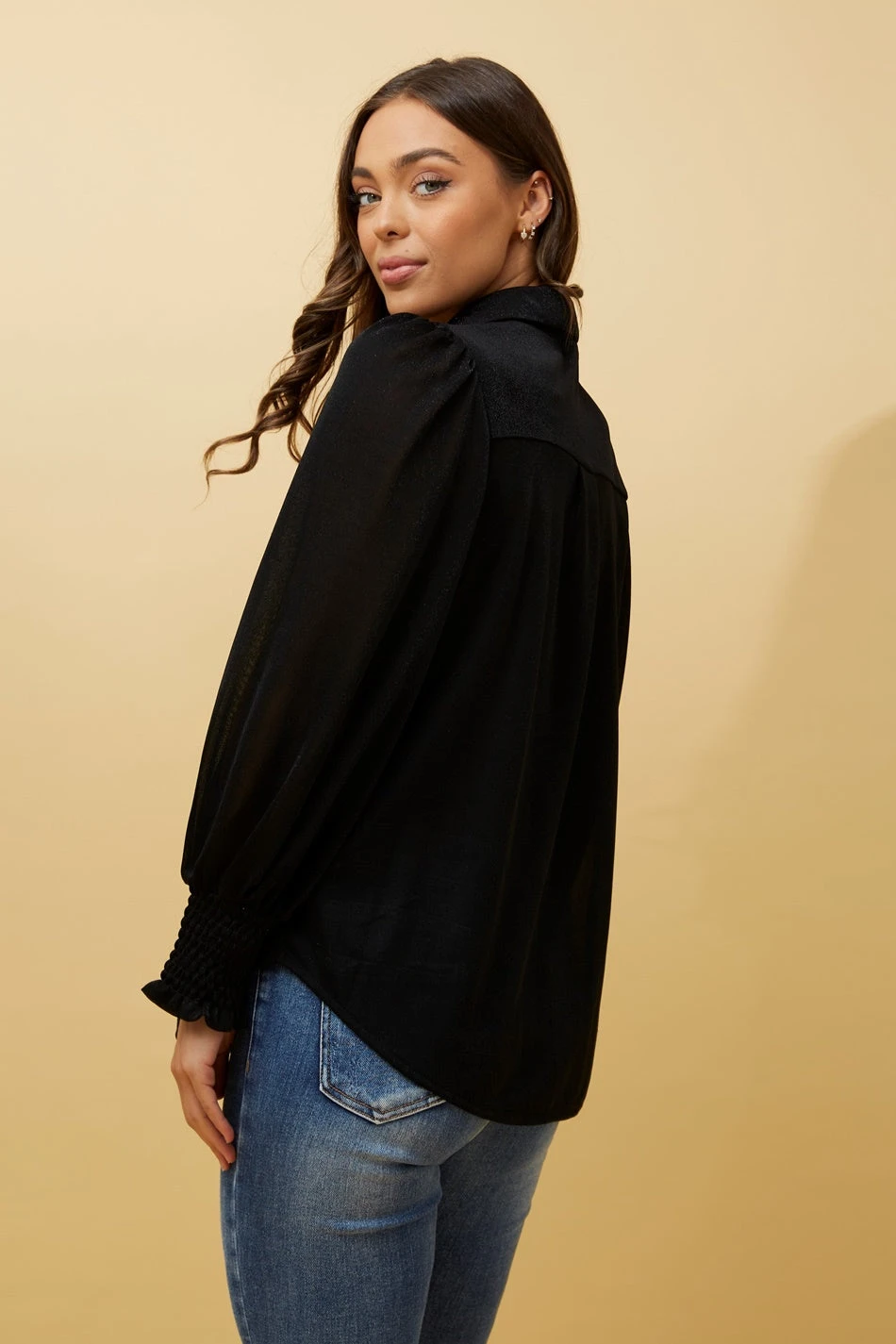 BESSIE LONG BALLOON SLEEVES GLITTER SHIRT 8 BESSIE LONG BALLOON SLEEVES GLITTER SHIRT - Image 6