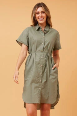 GERALDINE LINEN SHIRT DRESS -Femme Connection Sales bcc7e6d7269ce2440fcf63e96feecb56