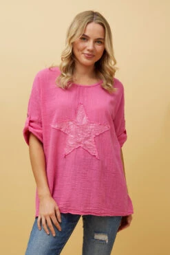 ZONYA SEQUIN STAR PATCH TOP -Femme Connection Sales bce004bce7f0484b204305186cebe7ac d20b4855 b4c5 4dbb 8351 d9fca89948a0