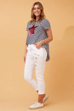 JANJA SEQUIN STAR PRINT JOGGERS -Femme Connection Sales bd2a151c214dc74abd1dc47e20bcc1ec