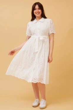 ABIGAIL BRODERIE ANGLAISE SHIRT DRESS -Femme Connection Sales be3bc53087dbe6c0398fe785f2eefb01