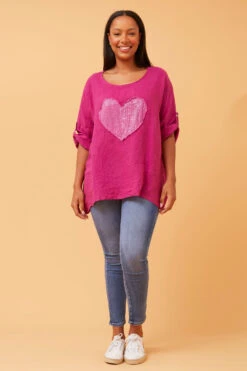 ZONYA SEQUIN PATCH LINEN TOP -Femme Connection Sales be613041b1eea6872d046b3a801de521