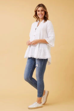 RINA BUTTON FRONT LINEN TOP -Femme Connection Sales bf4a11499fb822127e174d17be2afb5f