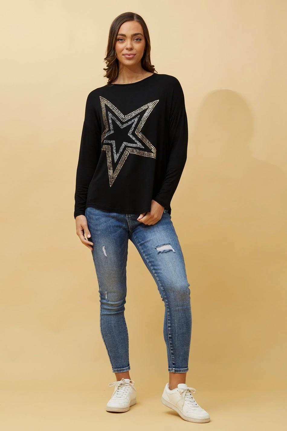 EVA LONG SLEEVE STAR PRINT TOP 6 EVA LONG SLEEVE STAR PRINT TOP - Image 4