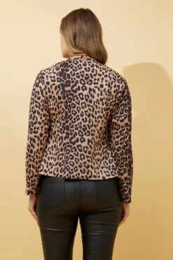 LENI LEOPARD PRINT WATERFALL CARDIGAN -Femme Connection Sales c03ddcc2e234809364c7f18dfb22c1d5