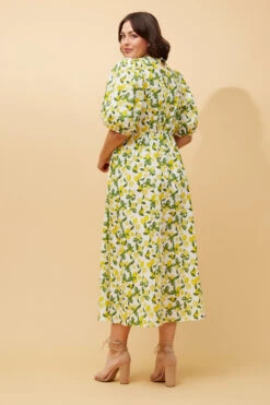 DOROTHY LEMON PRINT LINEN DRESS -Femme Connection Sales c0415c5ef8bcc20892f351d590329641