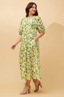 DOROTHY LEMON PRINT LINEN DRESS -Femme Connection Sales c1e6572be999a9c11f26f73f0cc48cd9