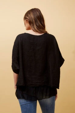 GIANA OVERSIZED DOUBLE LAYERED LINEN TOP -Femme Connection Sales c27dcbdfec28ea0b42b0b7cb7c7b891f
