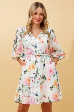 MADDIE FLORAL SHORT DRESS -Femme Connection Sales c3f04c21aa1255b514c40ca1a1c07f5d