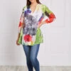 FLORAL PLEATED TUNIC TOP