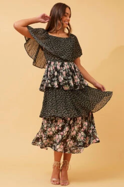 SAMARA TIERED PLEATED FLORAL DRESS 13 SAMARA TIERED PLEATED FLORAL DRESS -Femme Connection Sales c403a6bdac8221e8966d030c0d1e0a0c