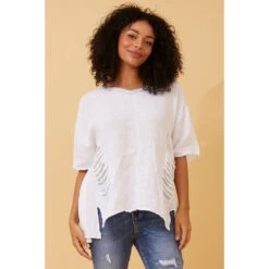 PAM SEQUIN PATCH LINEN TOP -Femme Connection Sales c418007e946ba34b7c2d25350f25a068
