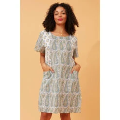 BELITA PAISLEY PRINT DRESS -Femme Connection Sales c47f023f7ac1e824d9c2c0eff82f4987