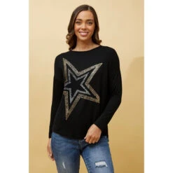 EVA LONG SLEEVE STAR PRINT TOP 39 EVA LONG SLEEVE STAR PRINT TOP -Femme Connection Sales c4b6d30c1575386b35c5507e25763c9b