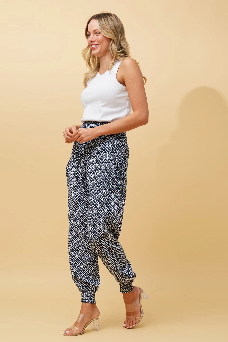 GEOMETRIC PRINT HAREM PANTS 4 GEOMETRIC PRINT HAREM PANTS - Image 2