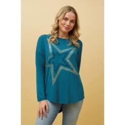 EVA LONG SLEEVE STAR PRINT TOP 41 EVA LONG SLEEVE STAR PRINT TOP -Femme Connection Sales c60eccaeca33cefb5dd108a1ff75e4c4