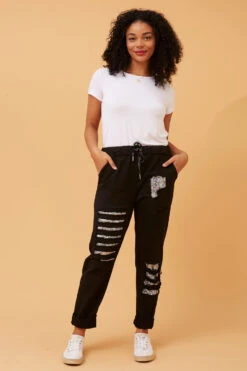 AIDA SEQUIN PATCH JOGGERS 25 AIDA SEQUIN PATCH JOGGERS -Femme Connection Sales c620217c765979a6c795ac45ed6eddad