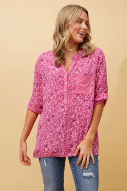 ROSETTA FLORAL SEQUIN DETAIL TOP -Femme Connection Sales c69c7b9459534a7067f9700cf1941b12