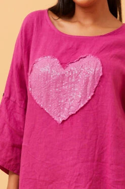 ZONYA SEQUIN PATCH LINEN TOP -Femme Connection Sales c75bfd030cacdf505a9fab1509b26098