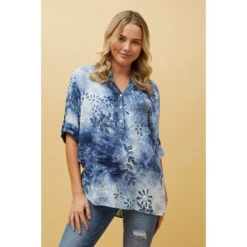 ROSETTA FLORAL SEQUIN TIE DYE DETAIL TOP -Femme Connection Sales c75ef898aab35d57a6a40f57af826a77