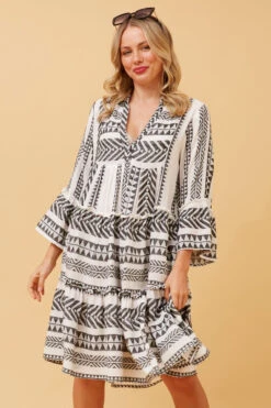 AMIRA JAQUARD BOHO SHORT DRESS -Femme Connection Sales c8187fa47f8d510299292ea2cf5e8324