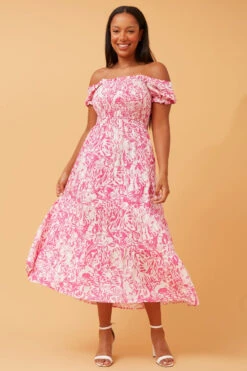 ASHTON ABSTRACT PRINT MAXI DRESS