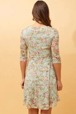 OLIVIA ZIP FRONT FLORAL LACE DRESS -Femme Connection Sales c951795cd5103ee883f0bc677347387d