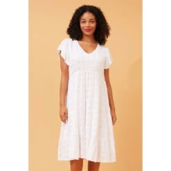 KAVINA SEQUIN PATTERN TIERED DRESS -Femme Connection Sales c9c767a9f11ab2f1775821a0946da52f