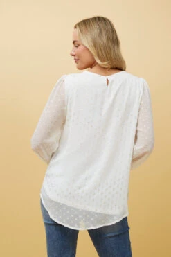 PHYLLIS GOLD FOIL POLKA DOT TOP -Femme Connection Sales ca09c05a578d83bf1e2aa02d67d5dc65