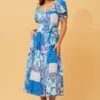 BRITTANY PATCHWORK FLORAL DRESS -Femme Connection Sales caaa8060f98b4d4c5196c30c15d3abe8