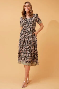 KYAH FLORAL BOHO MIDI DRESS -Femme Connection Sales cb82d5728a61bff77748d67855d6631d