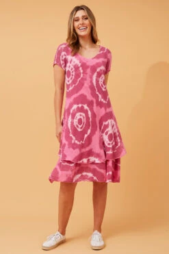 ELECTRA DOUBLE LAYER PRINTED DRESS