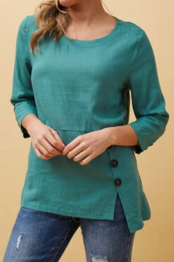 BUTTON DETAIL LINEN TOP -Femme Connection Sales cd2d0142bf14f087a1698df17dcd5f8c