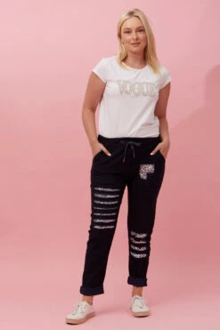 AIDA SEQUIN PATCH JOGGERS 30 AIDA SEQUIN PATCH JOGGERS -Femme Connection Sales cdfc844469c98fd4246781f436bda415