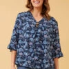 RUE FLORAL BUTTON DETAIL TOP -Femme Connection Sales ceb312a404f047f9a7b2fa874baab314