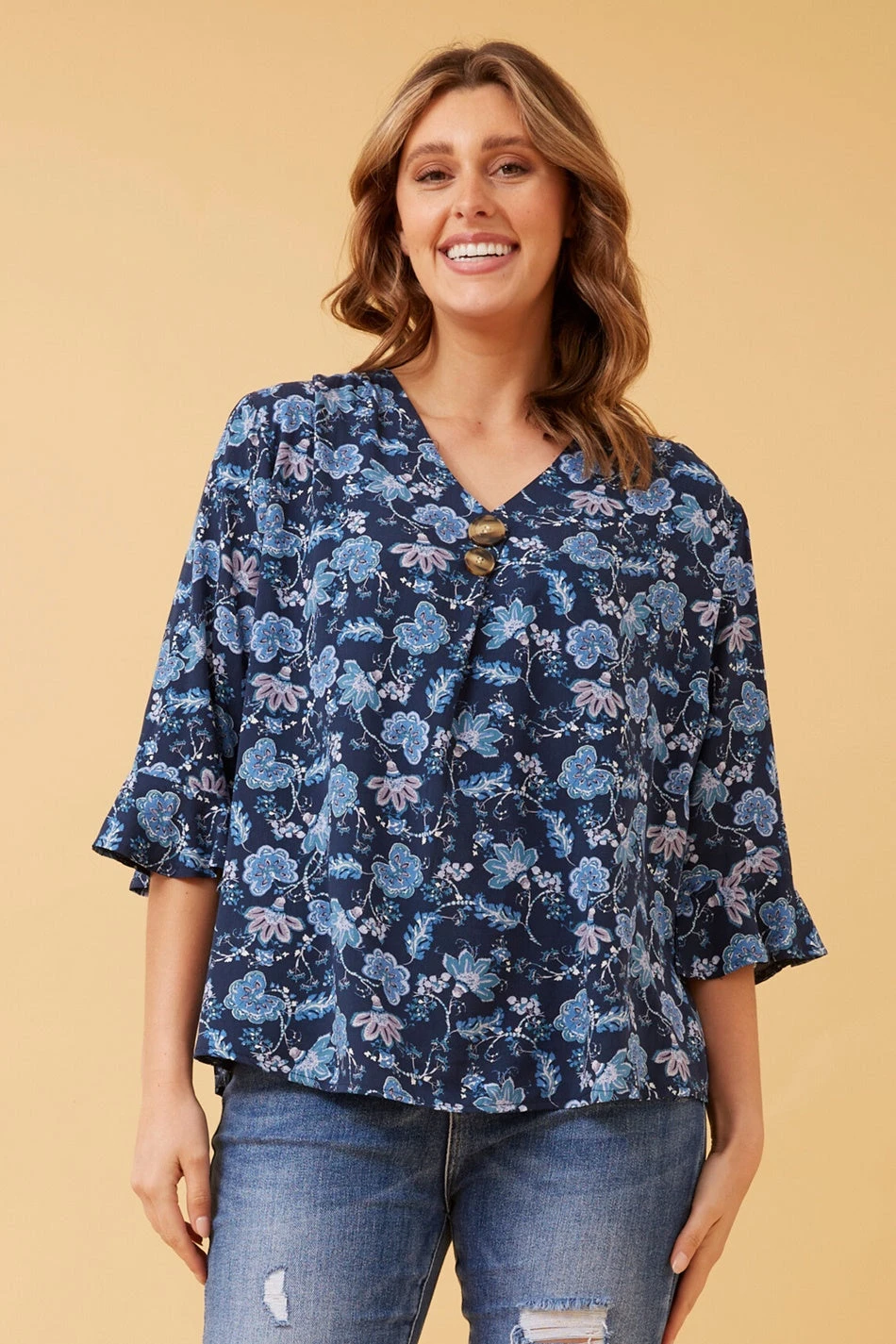 RUE FLORAL BUTTON DETAIL TOP 3 RUE FLORAL BUTTON DETAIL TOP